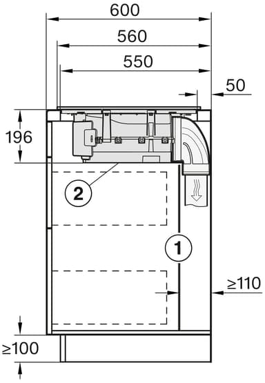 Miele induktiotaso integroidulla liesituulettimella KMDA 7272 FL-U
