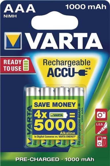 Varta Laddningsbart batteri AAA 1000