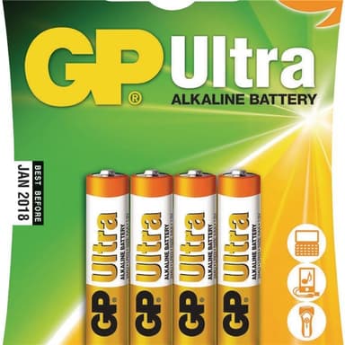 Alkaliparisto AAA 1.5 V Ultra 4-Blisteri