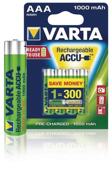 Varta Laddningsbart batteri AAA 1000