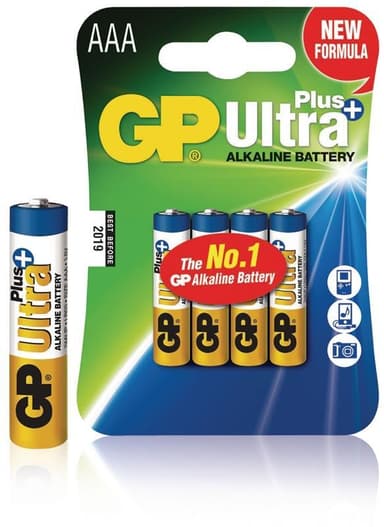 Alkaliparisto AAA 1.5 V Ultra+ 4-Blisteri