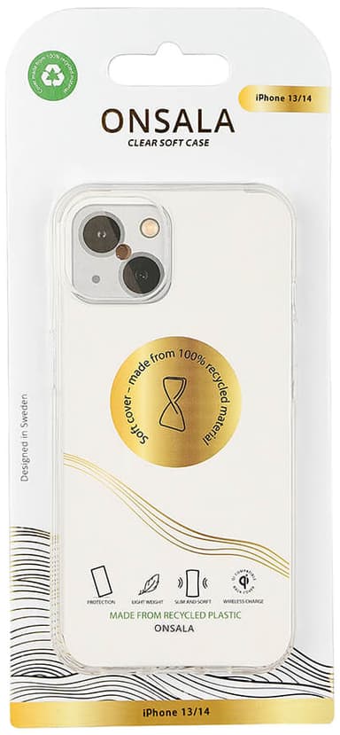 Onsala Recycled iPhone 13/14 suojakuori (läpinäkyvä)