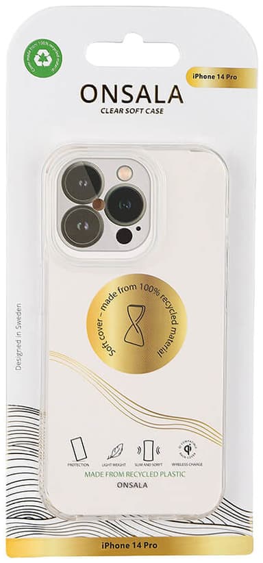 Onsala Recycled iPhone 14 Pro suojakuori (läpinäkyvä)
