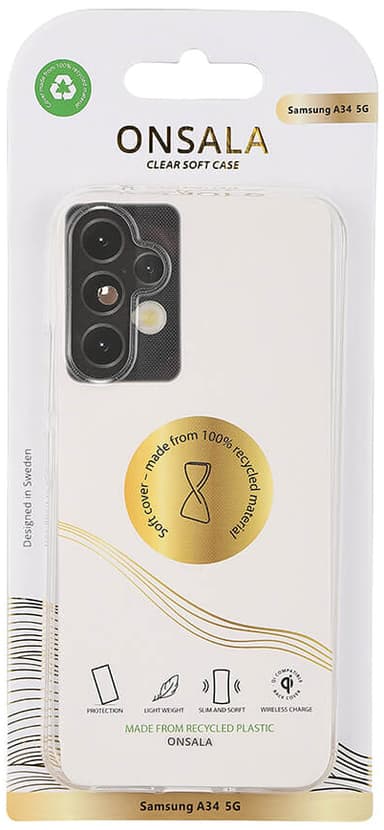 Onsala Recycled Samsung Galaxy A34 5G suojakuori (läpinäkyvä)