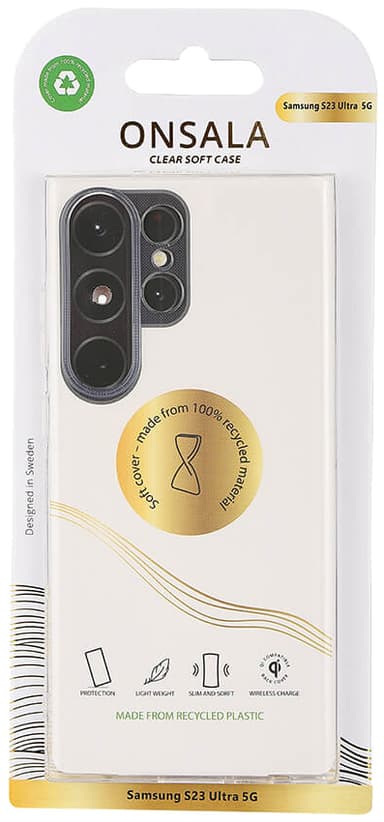 Onsala Recycled Samsung Galaxy S23 Ultra suojakuori (läpinäkyvä)