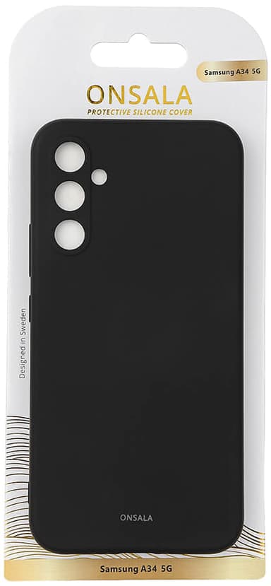 Onsala Silicone Samsung Galaxy A34 5G suojakuori (musta)