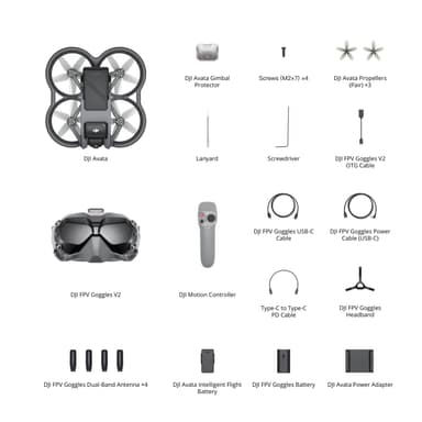 DJI Avata drone Fly Smart Combo pakkaus