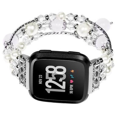 Keinotekoinen akaatti kellonauha Valkoinen Fitbit Versa/Versa 2/Versa Lite