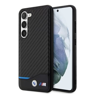 BMW Samsung Galaxy S23 Plus Kuori Carbon & Stripe Musta