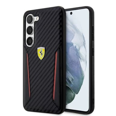 Ferrari Samsung Galaxy S23 Plus Kuori Carbon & Stripe Musta