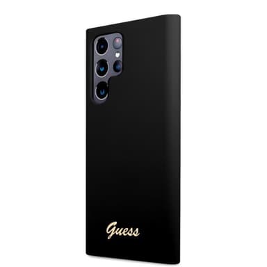 Guess Samsung Galaxy S23 Ultra Kuori Liquid Silicone Metal Logo Musta