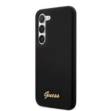 Guess Samsung Galaxy S23 Plus Kuori Liquid Silicone Metal Logo Musta