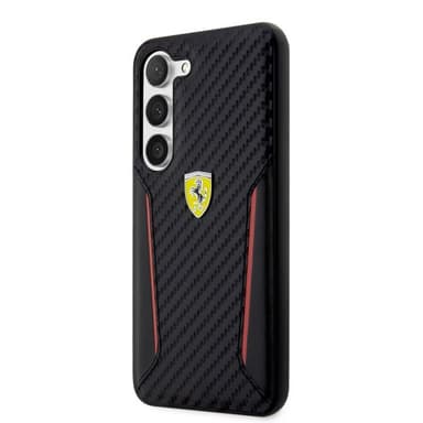 Ferrari Samsung Galaxy S23 Plus Kuori Carbon & Stripe Musta