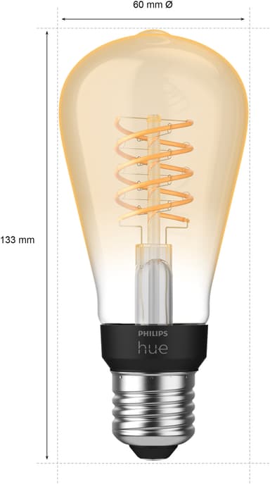Philips Hue W lamppu 7,2 W Filament ST64 E27