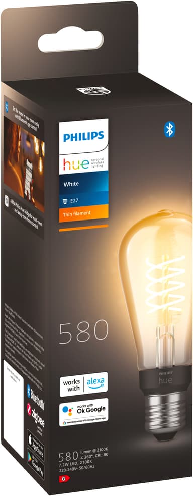 Philips Hue W lamppu 7,2 W Filament ST64 E27