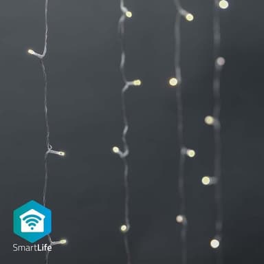 Nedis Älykäs jouluvalot | Verho | Wi-Fi | Lämmin Valkoinen | 200 LED's | 3.00 m | Android™ / IOS