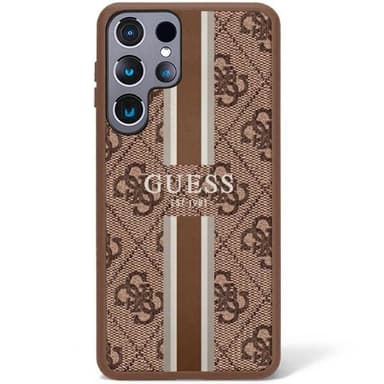 Guess Hardcase 4G printed stripe Samsung Galaxy S23 Ultra - Ruskea