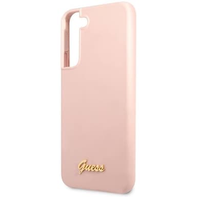 Guess silicone script metal logo Samsung Galaxy S23 - Pink