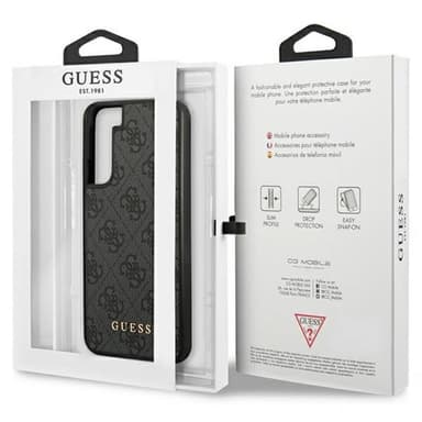Guess Hardcase 4G metal gold logo Samsung Galaxy S23 - Harmaa