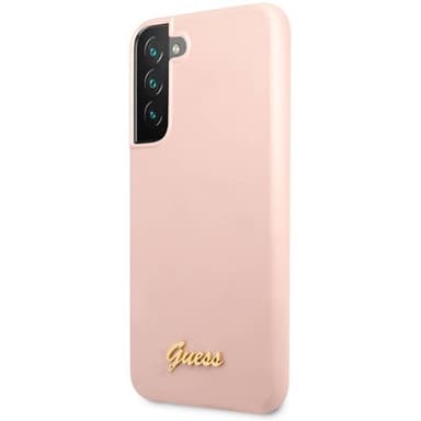 Guess silicone script metal logo Samsung Galaxy S23 - Pink