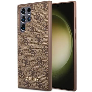 Guess Hardcase 4G metal gold logo Samsung Galaxy S23 Ultra - Ruskea