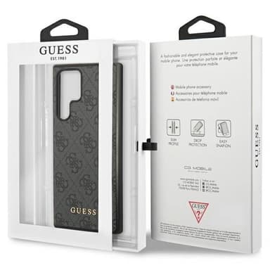 Guess Hardcase 4G metal gold logo Samsung Galaxy S23 Ultra - Harmaa