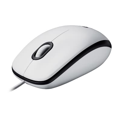 Logitech Mouse M100, Molempikätinen, Optinen, USB A-tyyppi, 1000 DPI, Valkoinen