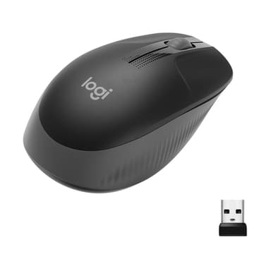 Logitech M190, Molempikätinen, Optinen, Langaton RF, 1000 DPI, Puuhiili