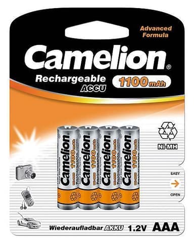 Camelion AAA/HR03, 1100 mAh, ladattavat paristot Ni-MH, 4 kpl