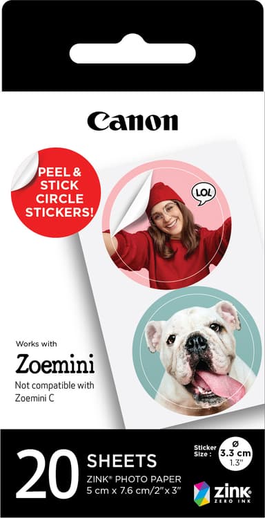 Canon ZINK 1,3" tarrapakkaus (20 kpl)