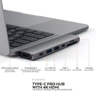 Satechi Type-C Pro Hub Adapter Space Gray