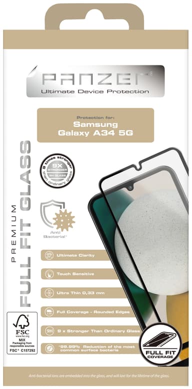 Panzer Full-Fit näytönsuoja Samsung Galaxy A34 (musta)