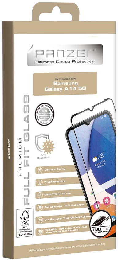 Panzer Full-Fit näytönsuoja Samsung Galaxy A14 (musta)