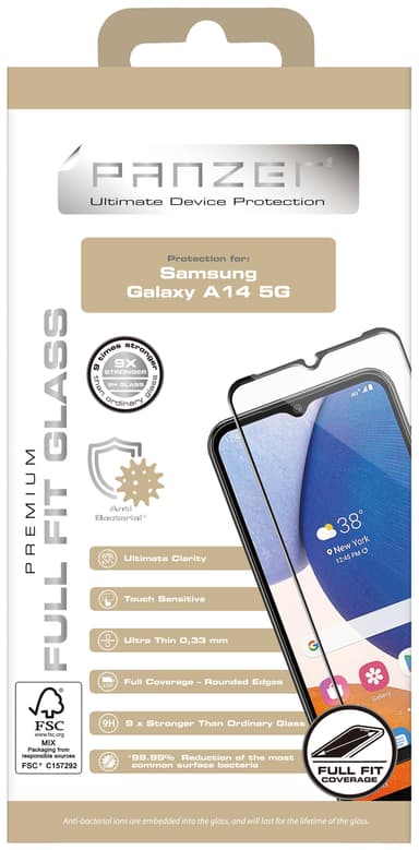 Panzer Full-Fit näytönsuoja Samsung Galaxy A14 (musta)