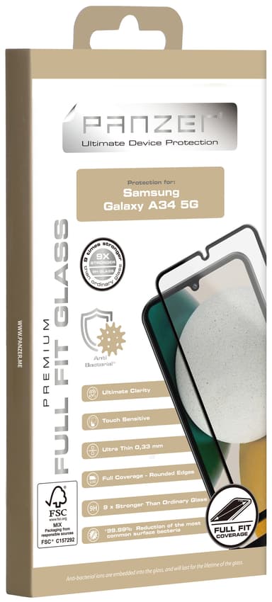 Panzer Full-Fit näytönsuoja Samsung Galaxy A34 (musta)