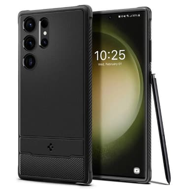 Spigen Rugged Armor kuori Samsung Galaxy S23 Ultra - Musta