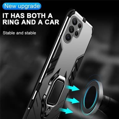 Hybrid Ring Case Samsung Galaxy S23 Ultra - Musta