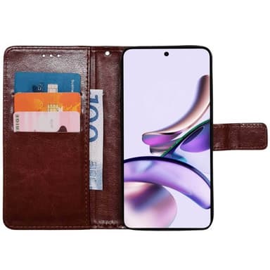 Lompakkokotelo 3-kortti Motorola Moto G13 - Ruskea