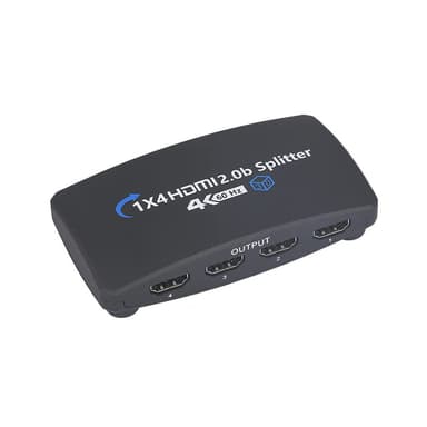 HDMI Splitter 1 in 4 out zoom-toiminnolla 4K60HZ Musta