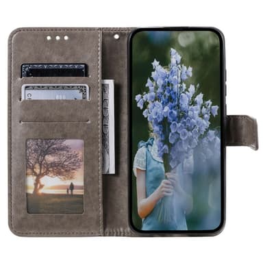 SKALO Samsung S23 Mandala lompakkokotelo - Harmaa