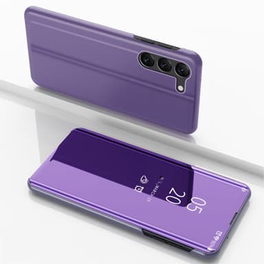 SKALO Samsung S23 Plus Clear View Mirror Lompakko - Violetti-Sininen