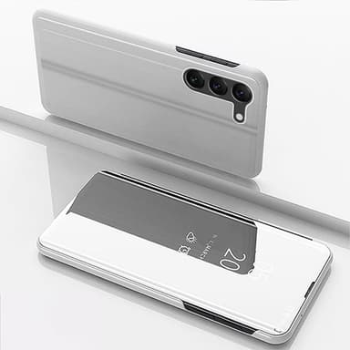 SKALO Samsung S23 Clear View Mirror Lompakko - Hopea