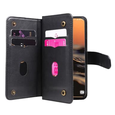 SKALO Samsung S23 Ultra 10-lokeroa Lompakkokotelo - Musta