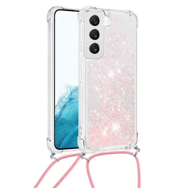 SKALO Samsung S23 Juoksuhiekka Glitter Mobile kaulapanta - Pinkki