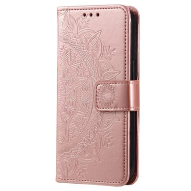 SKALO Samsung S23 Ultra Mandala lompakkokotelo - Ruusukulta