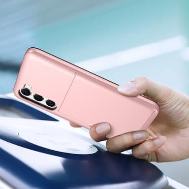 SKALO Samsung S23 Plus Armor Suojakuori korttikotelo - Tummansininen