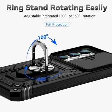 SKALO Samsung S23 Plus Armor hybridi metallirengas kameran liukusäädin - - Musta