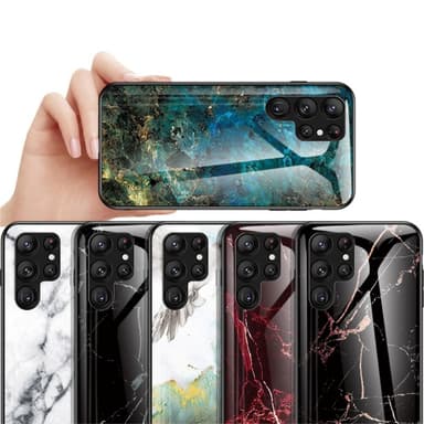 SKALO Samsung S23 Ultra Marmori karkaistu lasi TPU-suojakuori - #3