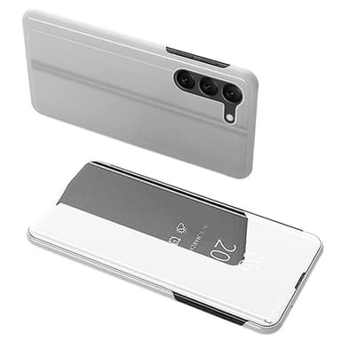 SKALO Samsung S23 Plus Clear View Mirror Lompakko - Hopea