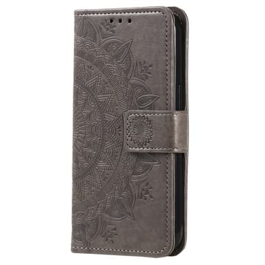 SKALO Samsung S23 Mandala lompakkokotelo - Harmaa